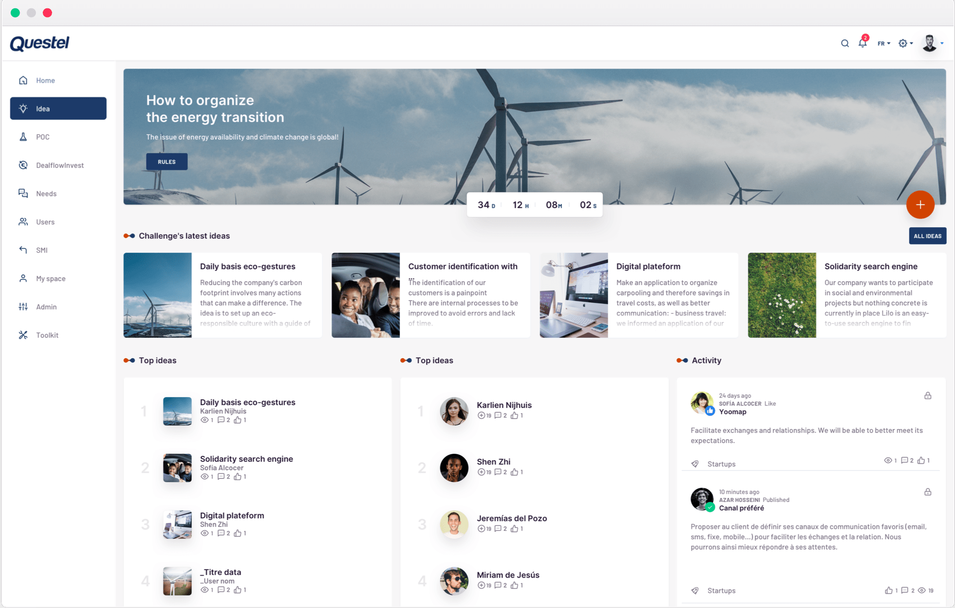 Orbit Idea dashboard