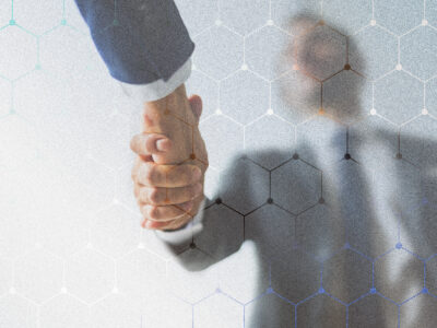 Corporate business handshake between partners